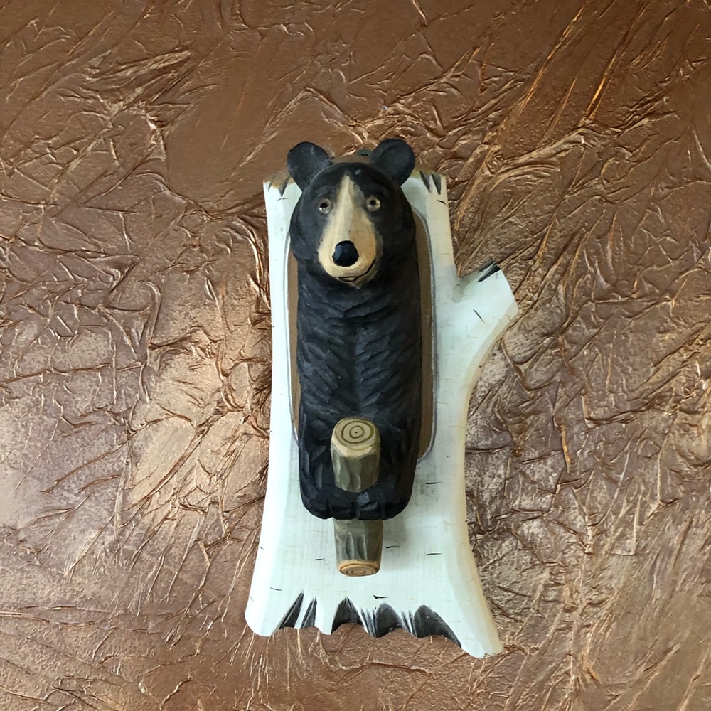 NWOT Rustic Birch Branch Bear Coat Rack and Raccoon switch plate